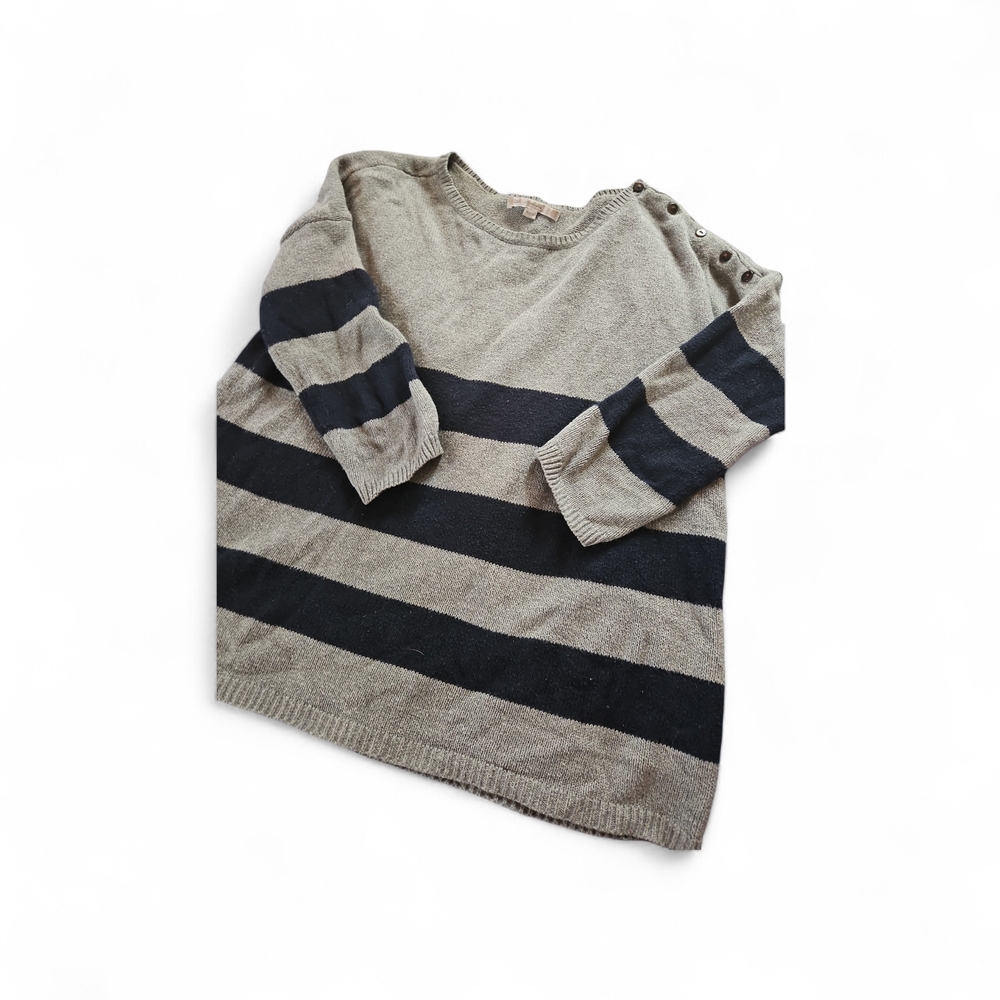 Striped Gray and Black Men's Sweater